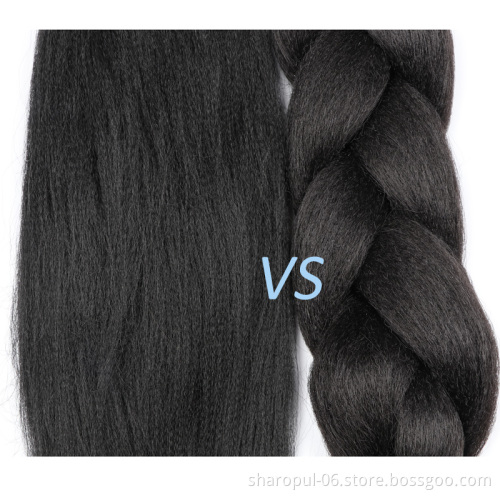 x pression pre stretched braiding hair Synthetic Japanese fiber Easy box braids Easy Crochet braiding hair extension